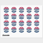 Sticker Rond Campagne Kamala Harris Tim Walz 2024 Président (Feuille)