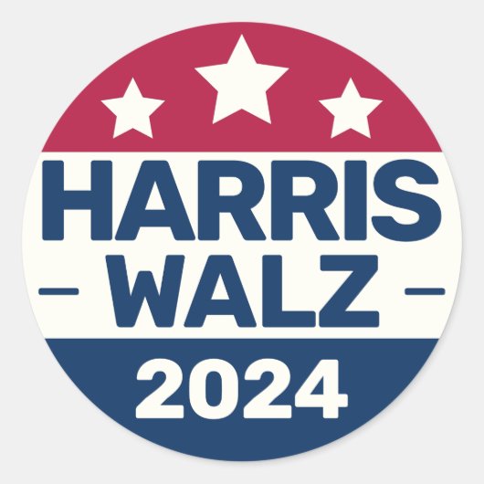 Sticker Rond Campagne Kamala Harris Tim Walz 2024 Président (Devant)