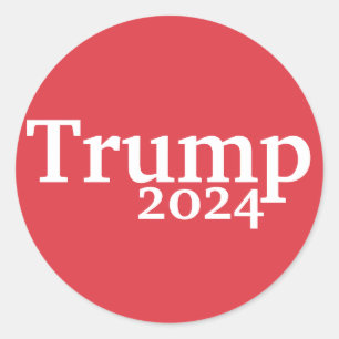 Sticker Rond Campagne présidentielle Trump 2024 rouge et blanch