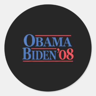 Sticker Rond Campagne Retro Vintage Obama en détresse Biden 08