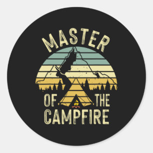 Sticker Rond Campement de maître cool Cadeau drôle de camping p