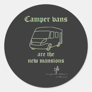 Sticker Rond Camper Vans Nouvelles Mansions Purple Irid. LG. Cl