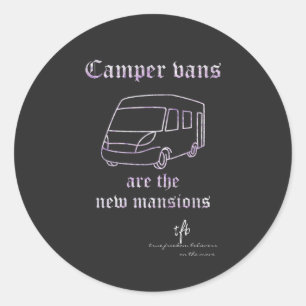 Sticker Rond Camper Vans Nouvelles Mansions Purple Irid. Sm.