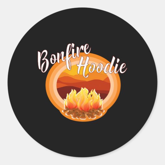 Sticker Rond Campeurs de feu de camp (Devant)
