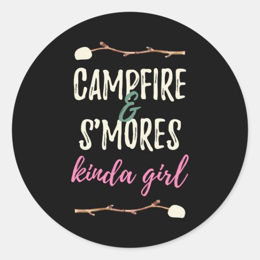 Sticker Rond Campfire S'Mores Kinda Alimentation Camper (Devant)