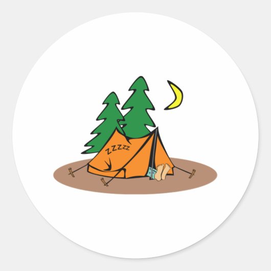 Sticker Rond Camping (Devant)