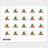 Sticker Rond Camping (Feuille)