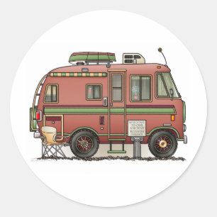 Sticker Rond Camping à moteur Travco RV