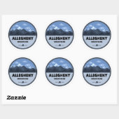 Sticker Rond Camping Allegheny Mountains (Feuille)