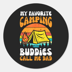 Sticker Rond Camping amis Appelez-moi Papa Famille Camper Papa