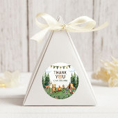 Sticker Rond Camping Anniversaire Merci de fête