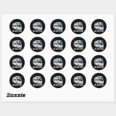 Sticker Rond Camping Aventure Camper Van (Feuille)
