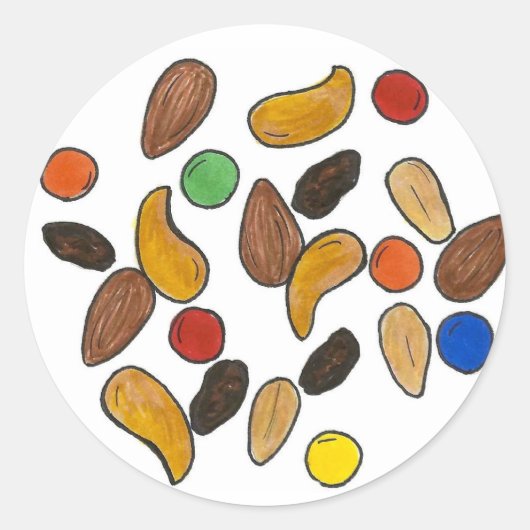 Sticker Rond Camping Camping Camp d'été Snack Food Nuts (Devant)