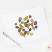 Sticker Rond Camping Camping Camp d'été Snack Food Nuts (Enveloppe)