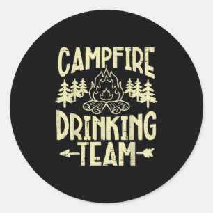 Sticker Rond Camping Camping Funny Camper Papa Hommes Wo