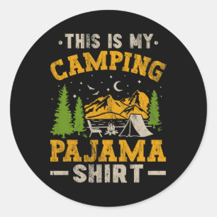 Sticker Rond Camping-car drôle Randonnée heureuse en plein air