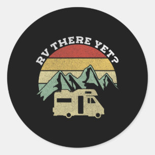 Sticker Rond Camping Caravane Roulotte Rétro Vintage Camping-Ca