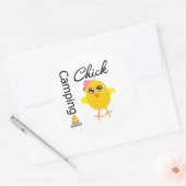 Sticker Rond Camping Chick (Enveloppe)
