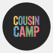 Sticker Rond Camping Cousin Pajamas Enfants Filles Jumelage (Devant)