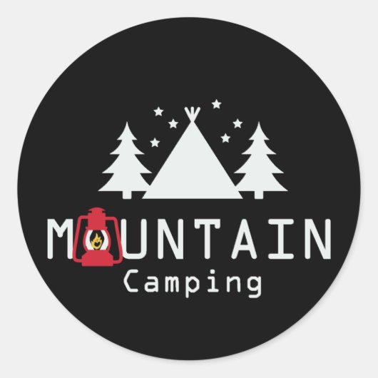 Sticker Rond camping de montagne (Devant)