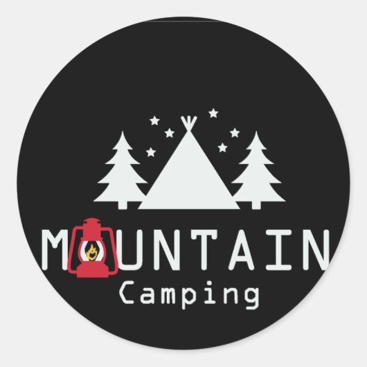 Sticker Rond camping de montagne (Devant)