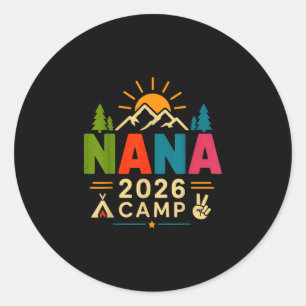 Sticker Rond Camping de Nana 2026 voyage de camping en famille