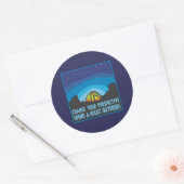 Sticker Rond Camping de tente (Enveloppe)