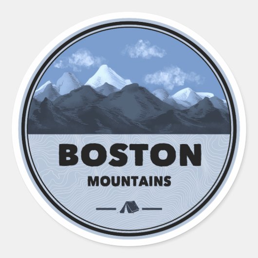 Sticker Rond Camping des monts Boston Arkansas (Devant)