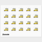 Sticker Rond Camping Eco Ramasser Jaune (Feuille)