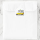 Sticker Rond Camping Eco Ramasser Jaune (Sac)