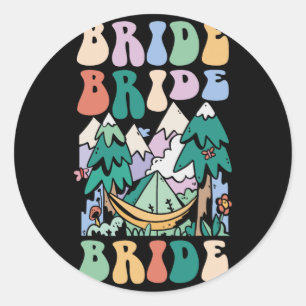 Sticker Rond Camping enterrement de vie de jeune fille Camp Bri