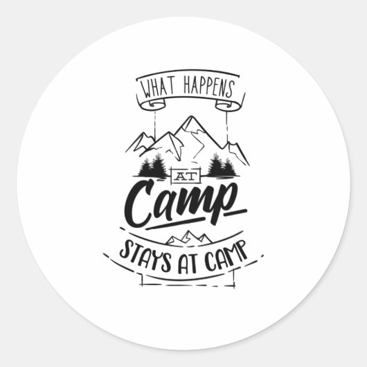 Sticker Rond Camping Funny Camper Dit Camping (Devant)