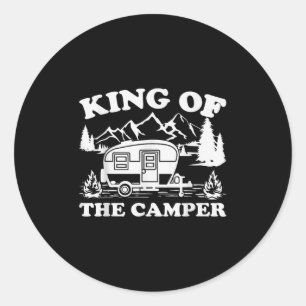 Sticker Rond Camping Lover Camper Van King Du Camper