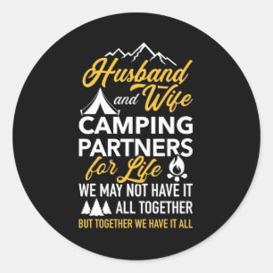 Sticker Rond Camping Mari Et Femme Partenaire À Vie