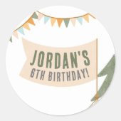 Sticker Rond Camping Outdoor Adventure Boy Anniversaire (Devant)