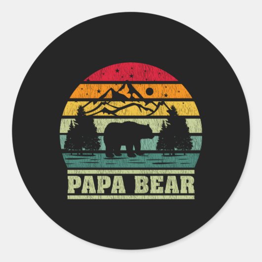 Sticker Rond Camping Papa Bear Camper (Devant)