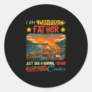 Sticker Rond Camping père définition beaucoup plus cool fête de