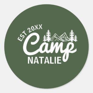 Sticker Rond Camping personnalisé Bachelorette Party Bridesmait