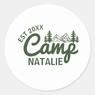 Sticker Rond Camping personnalisé Bachelorette Party Bridesmait