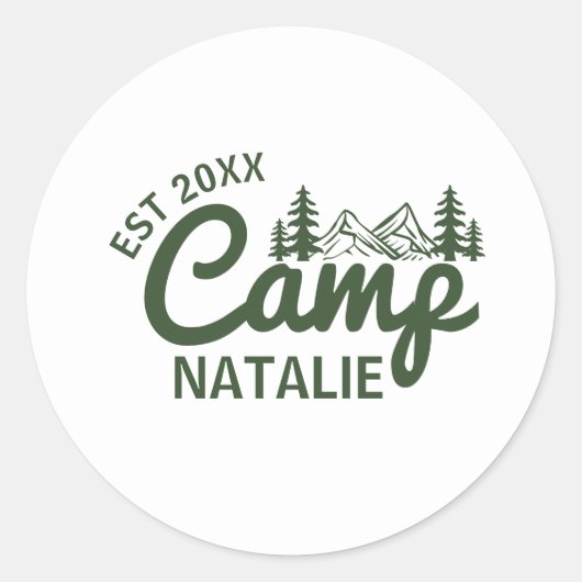 Sticker Rond Camping personnalisé Bachelorette Party Bridesmait (Devant)