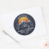 Sticker Rond Camping Rétro Correspondant Vacances Familiales (Enveloppe)