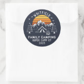 Sticker Rond Camping Rétro Correspondant Vacances Familiales (Sac)