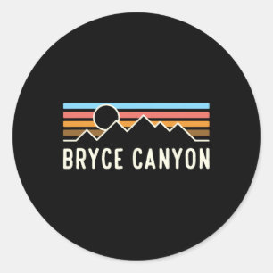 Sticker Rond Camping Rétro Montagne Parc National de Bryce Cany
