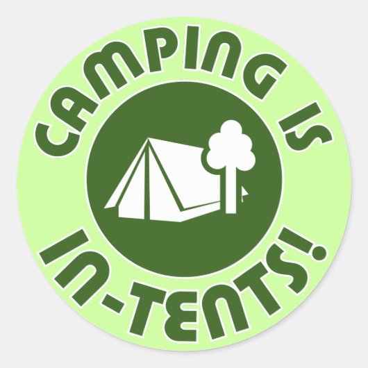 Sticker Rond camping sous tentes (Devant)