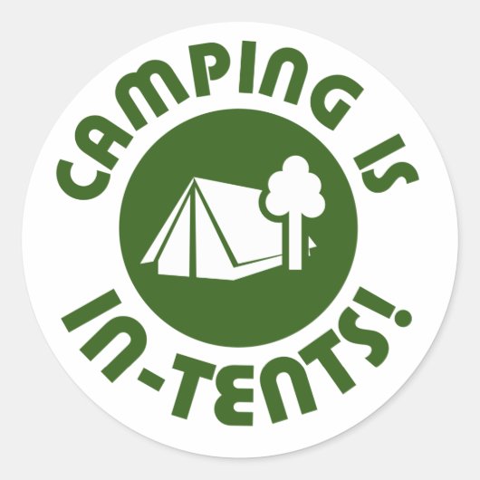 Sticker Rond Camping sous tentes (Devant)
