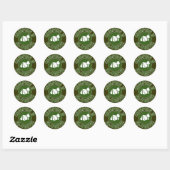 Sticker Rond camping sous tentes (Feuille)