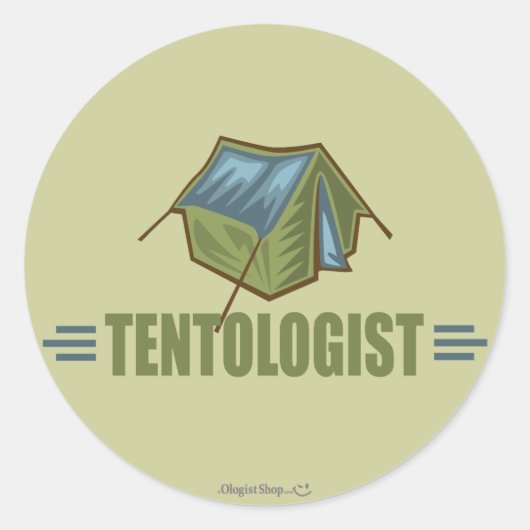 Sticker Rond Camping, tente (Devant)