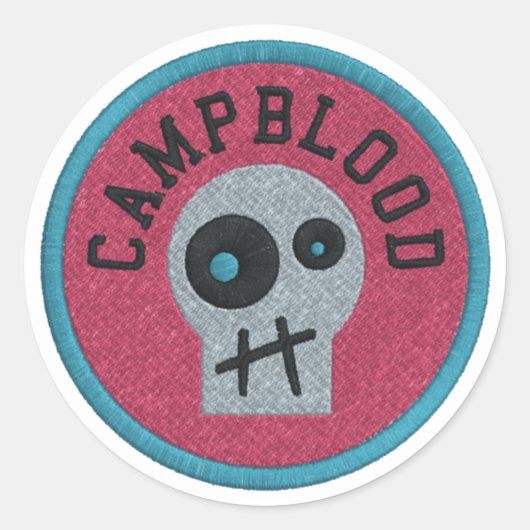 Sticker Rond CampingBlood Skully Mérite Badge (Devant)