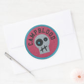 Sticker Rond CampingBlood Skully Mérite Badge (Enveloppe)