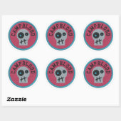 Sticker Rond CampingBlood Skully Mérite Badge (Feuille)